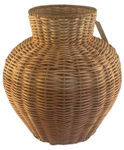 Vase décoratif pour salon, vase écologique pour Diwali, art déco en fer et rotin, décoration intérieure pour salon - Product Image 1