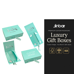 Jinbar Original, Caja de Regalo de Cartón Rígido de Lujo Verde con Logotipo Personalizado al por Mayor, Plegable, con Cierre Magnético - Product Image 1