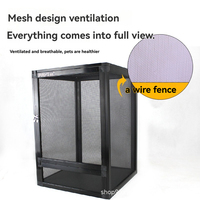 Cage de reproduction rectangulaire en alliage d'aluminium, terrarium en maille pour reptiles, vivarium pour caméléons et lézards, enclos ventilé et amovible