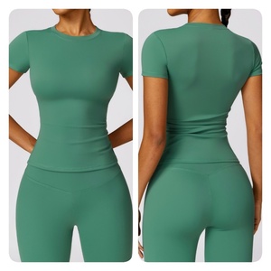 T-shirts pour femmes, toutes les couleurs disponibles, manches trois quarts, asymétriques, sans coutures, imperméables, séchage rapide, sur mesure - Product Image 6