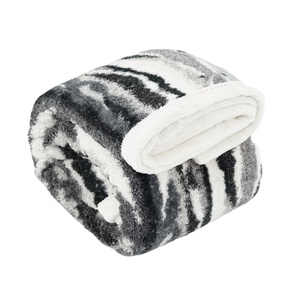 Sherpa Fleece Blanket, Fuzzy Plush <b>Rabbit</b> Fur, Reversible Soft Cozy Warm Luxury <b>Bed</b> Throw Blanket, Black&White - Product Image 1