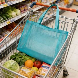 <b>Large</b> Capacity Nylon Tote Transparent Mesh Shopping <b>Beach</b> <b>Bag</b> for Swimming Dance Fitness Daily Use - Product Image 1