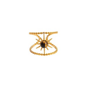 แหวนสแตนเลสทรงเรขาคณิต ชุบทอง 18K ดีไซน์หลายชั้น ประดับด้วยหินกึ่งมีค่า แหวนแฟชั่นสำหรับผู้หญิง - Product Image 5