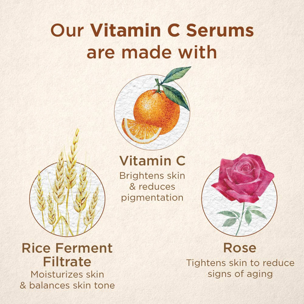 Hot Selling Natural Facial Serum 20% organic Vitamin C with Rose Exfoliating Serum