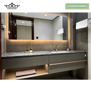 Gabinete de Baño Moderno Color Café Cálido Goldtop Unlock Secret Romance - Diseño Modular Ecológico y Duradero para Uso en Hoteles - Product Image 1