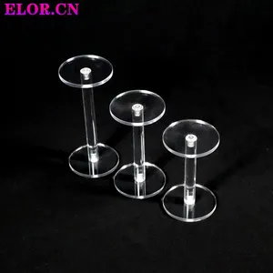 Transparenter rotierender Acryl zylinder 3 Ebenen Schmuck Kuchen Display Stand für ausgefallene Hochzeits torten Dekorationen