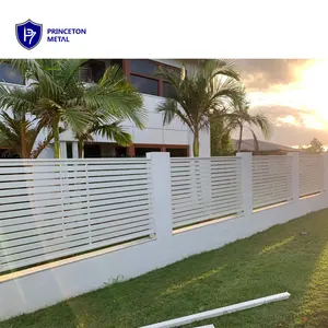 Panneaux décoratifs de clôture à lamelles horizontales en aluminium bricolage lamelle de bois coupe-vent 65*16mm extérieur