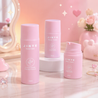 Flacon pompe sans air en plastique rose mat PP pour crème visage et lotion corporelle 30ml 50ml