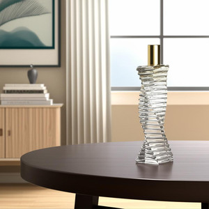 HMS 8 \ "trasparente e oro ritorto in cristallo candelabro conico - Product Image 1