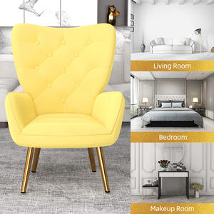 <span class=keywords><strong>Fauteuil</strong></span> de salon en velours tissu aile arrière salon chaises d'appoint en velours vert simple - Product Image 6