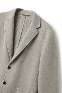 Veste Boutonnée Sur Mesure Style Euro-Américain <span class=keywords><strong>Grande</strong></span> <span class=keywords><strong>Taille</strong></span> Respirante Élégance et Chaleur pour <span class=keywords><strong>Homme</strong></span> en Laine et Soie, <span class=keywords><strong>Manteau</strong></span> de Costume Automne-Hiver - Product Image 4