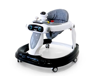 Marche-bébé musical tout-en-un avec siège <span class=keywords><strong>réglable</strong></span> en hauteur, base à bascule amusante et plateau de jeu amovible pour bébés en croissance - Product Image 1