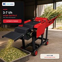 Hacheuse de fourrage à entraînement par courroie en V, à cadre stable et entrée d'alimentation automatique, pour le traitement de la paille d'alimentation des bovins, à haute productivité et économe en énergie