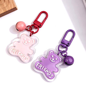 Novedad 2026: Llavero de acrílico con osito, colgante para mochila, accesorios DIY hechos a mano, campana colorida, adorno para coche/coche, muñeco. - Product Image 2