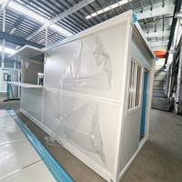 Kiosque préfabriqué en panneaux sandwich d'acier, maison conteneur mobile avec fenêtre de vente pour espace commercial ou poste de sécurité