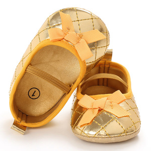 Chaussures de bébé de haute qualité en or et noir, légères, antidérapantes, pour nouveau-né, chaussures de princesse pour bébé, chaussures à nœud pour tout-petit - Product Image 6