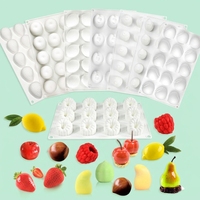 Molde para Repostería de Postres Franceses 3D con Forma de Frutas (Mango, Melocotón, Cantalupo, Fresa) para Mousse, Pastel y Helado, Venta al por Mayor de Fábrica OEM