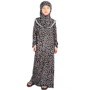 <b>Printed</b> Muslim Girl Abaya Hijabs and Dress Prayer Clothing <b>Islam</b> Kids Abaya - Product Image 4