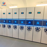 Système de rayonnage compacteur RFID ergonomique avec verrou électronique pour un accès facile et une récupération rapide, doté d'une fonction de commande vocale mains libres