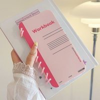 Étui de téléphone à rabat de style livre avec motif de carnet rose 15pro, antidérapant et protecteur, adapté à l'iPhone 16promax