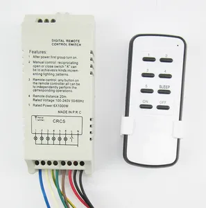 Multi channel RF Wireless Switch Remote Control light switch 220V 5x1000W five-way