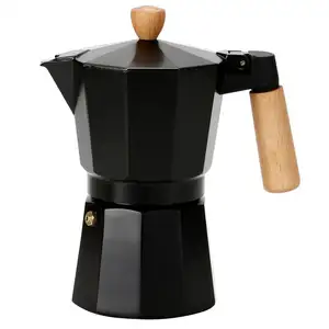 Pot kopi 6 cangkir, pembuat espresso luar Italia Aluminium 300ml, kompor induksi stovetop, pembuat kopi bialetti moka