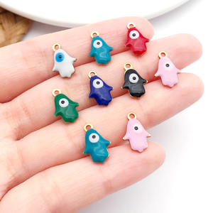 Gioielli fai da te fatti a mano in acciaio inossidabile 316L a forma di olio gocciolante occhio di diavolo con ciondoli alla moda in smalto placcato oro ciondoli - Product Image 2