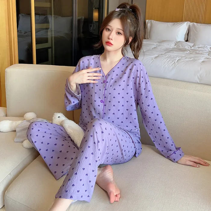 Kadın pijama pantolon güzel kadın gecelik sevimli uzun lüks kız pijama setleri pijamas mujer pj artı boyutu kadın sleepwears