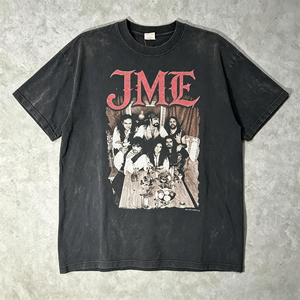 เสื้อยืดผู้ชายพิมพ์ลายรูปวงดนตรีสไตล์โกธิค แนวสตรีทแวร์ย้อนยุค ผ้าฝ้ายหนาสีซีดแบบซันเฟด  ยี่ห้อ Hong Guan รุ่นสั่งทำพิเศษ - Product Image 1