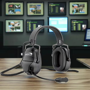 OMFOX-Auriculares tácticos inalámbricos montados en la cabeza con reducción de ruido ANC + mejora de voz ENC completo incluido para sitio de minería OEM - Product Image 2