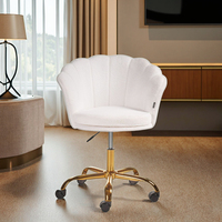 Chaise de bureau en velours avec base pivotante dorée, design moderne, écologique, pour usage commercial, bureau à domicile, appartement, parc, sous-sol
