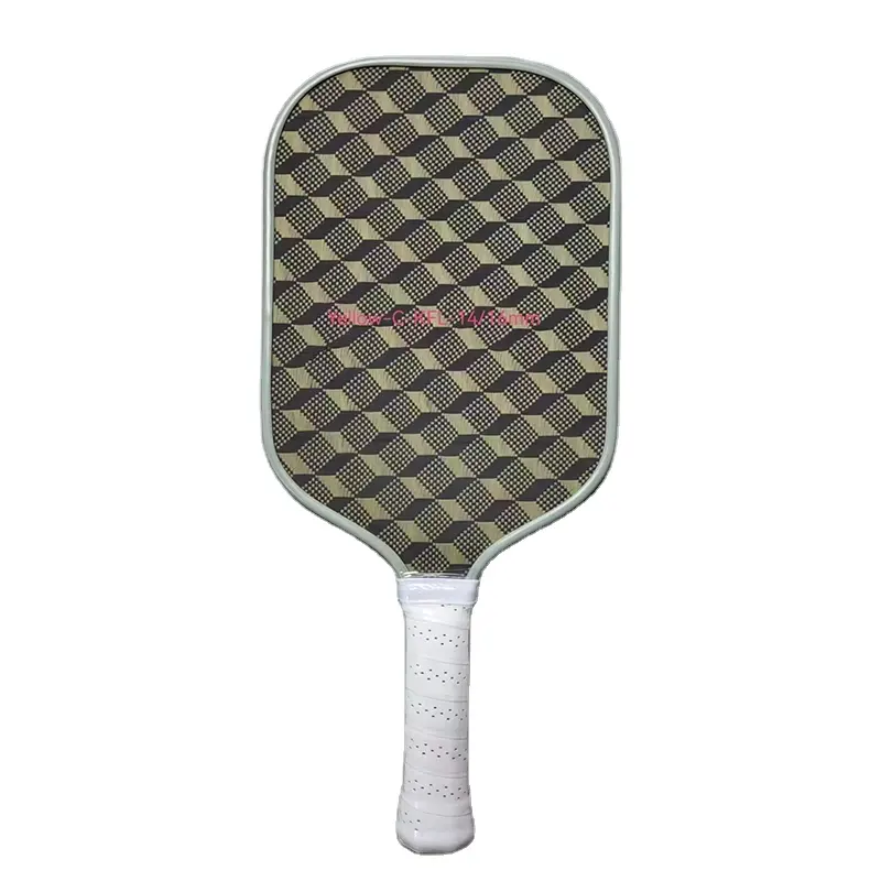 High quality texture high rotation thermoformed yellow KVL carbon fiber PP honeycomb core 16mm thick kimchi racket pickleball