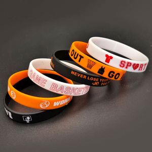 Bracelet de sport en silicone pour le basketball, bracelet de fête sur le thème du basketball, cadeau, logo personnalisé - Product Image 1