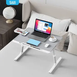 PU deri hareketli çok amaçlı ergonomik katlanabilir dizüstü bilgisayar masası için yatak masası dizüstü bilgisayar için