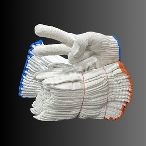 Gants de sécurité en coton blanc de haute qualité <span class=keywords><strong>SJS</strong></span>, gants de travail en coton tricoté, gants en coton tricoté - Product Image 1