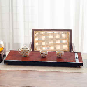 Plateau à thé en bambou rectangulaire avec drainage, pour infusion à sec, style chinois, usage domestique - Product Image 3