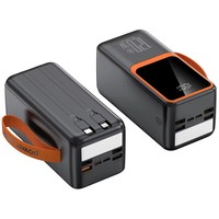 Batterie externe portable ultra-mince à charge rapide 22,5 W avec logo personnalisable, compatible voyage, prise universelle et câbles intégrés, batterie Li-polymère