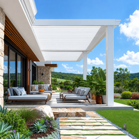 Pergola bioclimatique motorisée en aluminium, toit à lames orientables imperméable, pour jardin extérieur, gazebo, patio, balcon, couleurs personnalisables, fabrication en usine