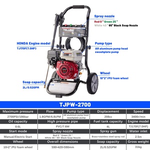 Máquina de Limpieza a Gasolina OME de 208cc, Hidrolavadora de Alta Presión de 2700psi, Máquina de Limpieza a Alta Presión con Ruedas - Product Image 4