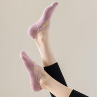 Chaussettes antidérapantes avec logo personnalisé pour femmes, chaussettes d'été en coton tricoté respirant, chaussettes de yoga et de pilates, chaudes et douces avec matériau en nylon