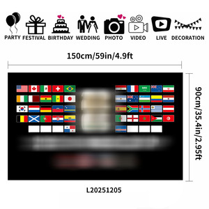 Festive 2026 Football Game Banner - Polyester <strong>Flag</strong> &amp; Backdrop, USA Canada Mexico Event Decor Props - Product Image 2