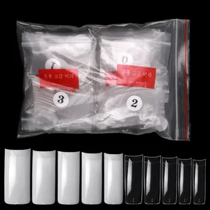 Custom 500pcs Clear Artificial False Full Half Tips French Style Small Nail Tips Box