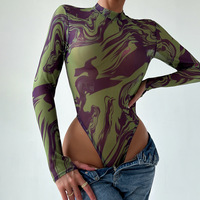 Nouvelle mode, ensemble de sous-vêtements moulants à imprimé camouflage et tie-dye, style 'Spicy Girl', en maille sexy pour femmes