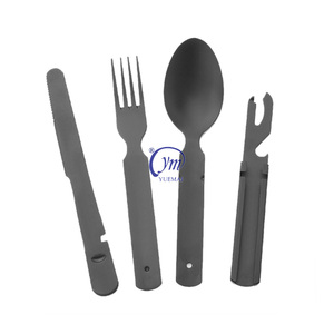 Bán buôn phụ kiện ngoài trời Đức-phong cách ăn trưa hộp chiến thuật cắm trại lộn xộn <span class=keywords><strong>Kit</strong></span> Set với cup muỗng nĩa dao nhôm cup bếp - Product Image 4