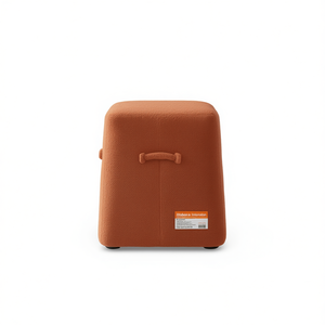 Pouf imbottito Oliver 16 pollici, quadrato affusolato, in tessuto pile arancione Spice, sgabello per la casa, arredamento per soggiorno - Product Image 1