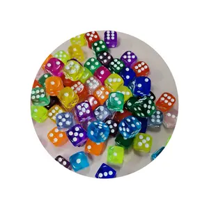 High Quality 14mm Square Corner Transparent Cubes Colorful Acrylic Dice for Boutique Dots Game Plastic & Lucite Beads
