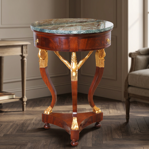 Mesita de Noche Clásica Italiana de Madera de Roble Macizo Ecológica, Color Marrón Antiguo, Muebles de Dormitorio, Apartamento, Hogar Europeo - Product Image 3