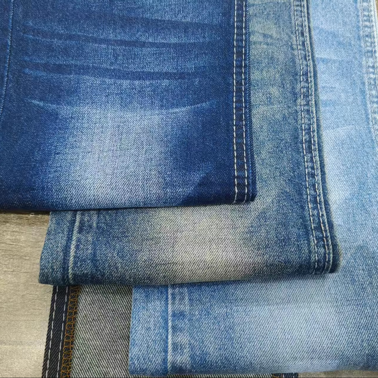 High Quality 98 Cotton OE Ultra Soft Blend Twill Woven Extra Wide 192cm Special Deep Blue Color Denim Fabric