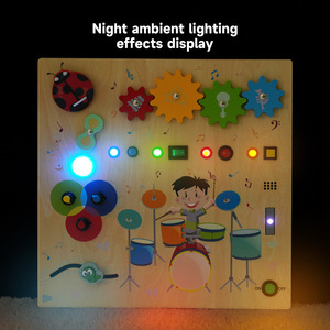 ของเล่นไม้เสริมพัฒนาการแบบมอนเตสซอรี่  กระดานกิจกรรม LED  พร้อมสวิตช์  ของเล่นดนตรีกลอง  ของขวัญคริสต์มาสสำหรับเด็ก  ของเล่นเสริมการเรียนรู้สำหรับเด็ก - Product Image 5