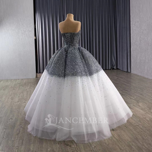 Robe de soirée sans bretelles pour femmes, ornée de paillettes et de perles, dos lacé, personnalisable, pour occasions spéciales, Rsm251097 - Product Image 6